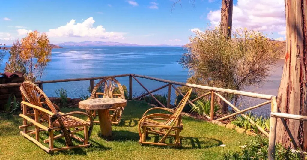 Bolivien, Posada del Inca, Terrasse mit Aussicht, Latin America Tours