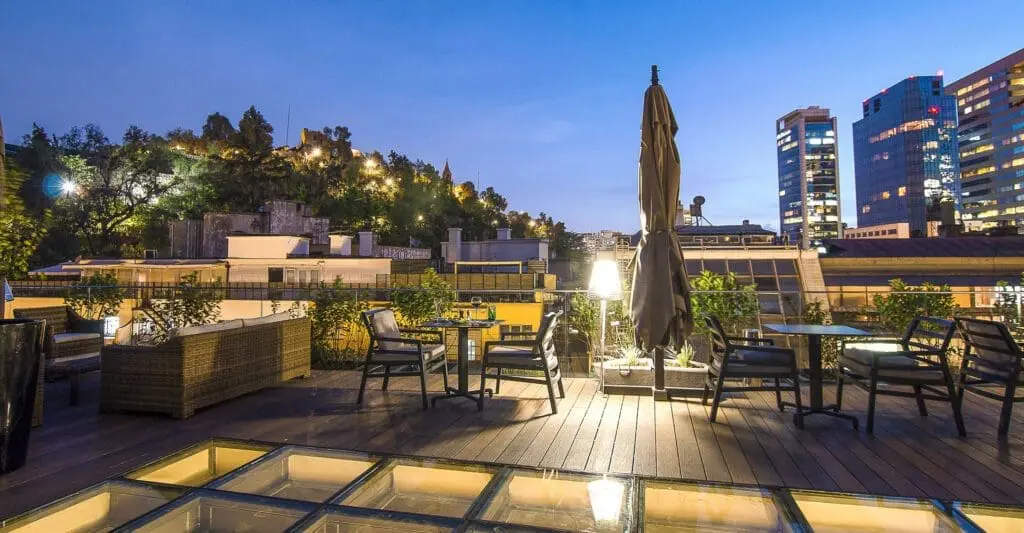 Chile, Magnolia, Dachterrasse Abendstimmung, Latin America Tours