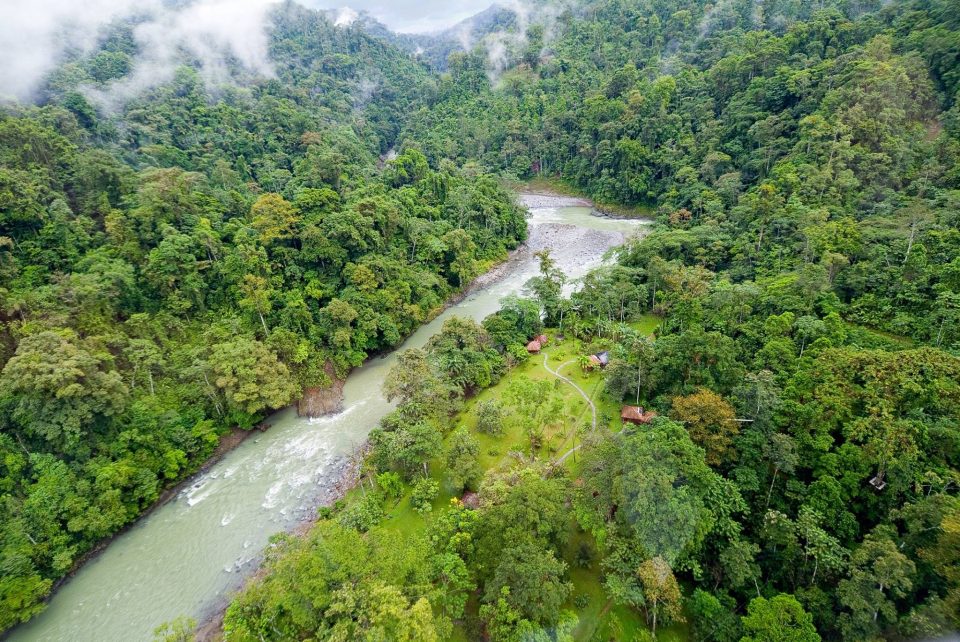 Costa Rica, Pacuare Lodge, Luftansicht Fluss Dschungel, Latin America Tours, Reisen