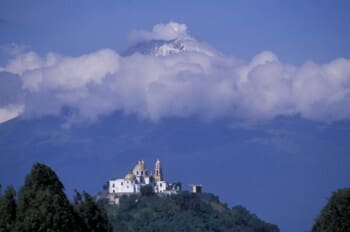 Popocatepetl, Vulkan, Puebla, Kirche, Mexiko, Latin America Tours