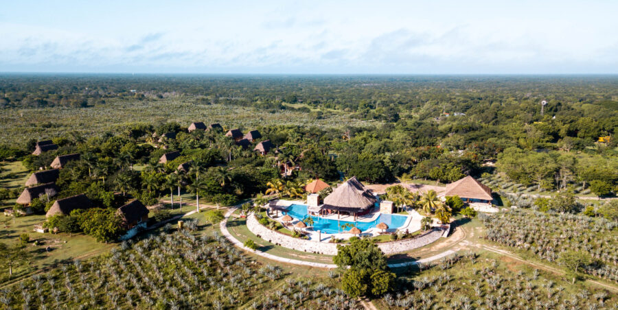 Mexiko, Hacienda Sotuta de Peon, Sicht von Oben, Luftbild, witwinkel, Latin America Tours