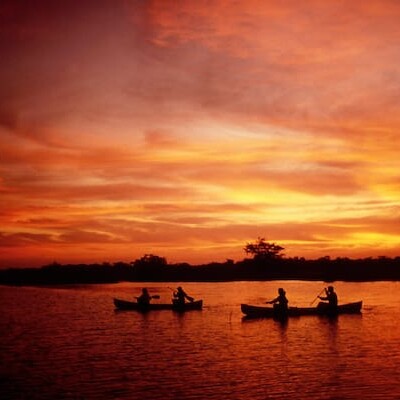 Belize, Kanus Sonnenuntergang, Lamanai Outpost Lodge, Latin America Tours, Reisen