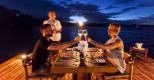 Jicaro Island Lodge, Privates Essen Abendstimmung