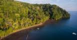 Playa Cativo Lodge, Luftaufnahme Lodge und Strand