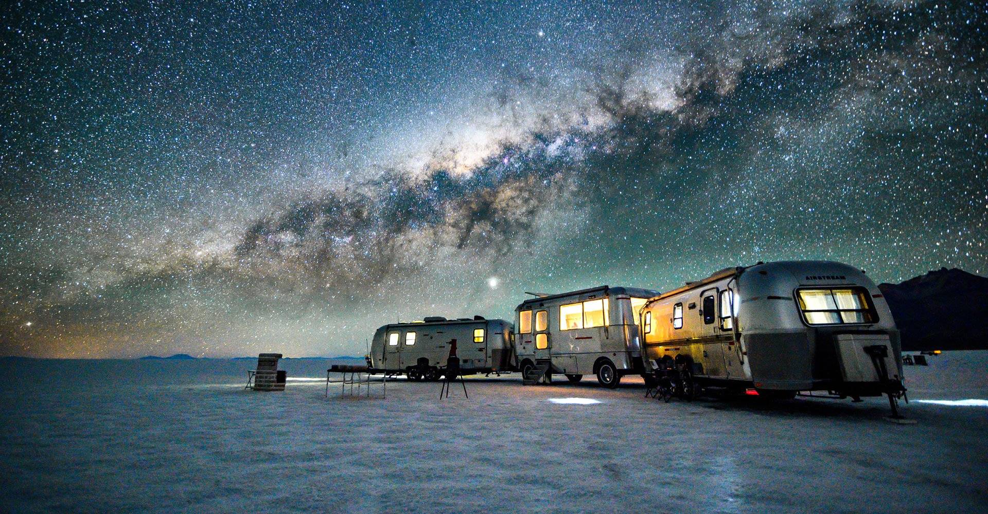 Bolivien, Uyuni Airstream-Camper, Sternenerlebnis mit Milchstrasse, Latin America Tours